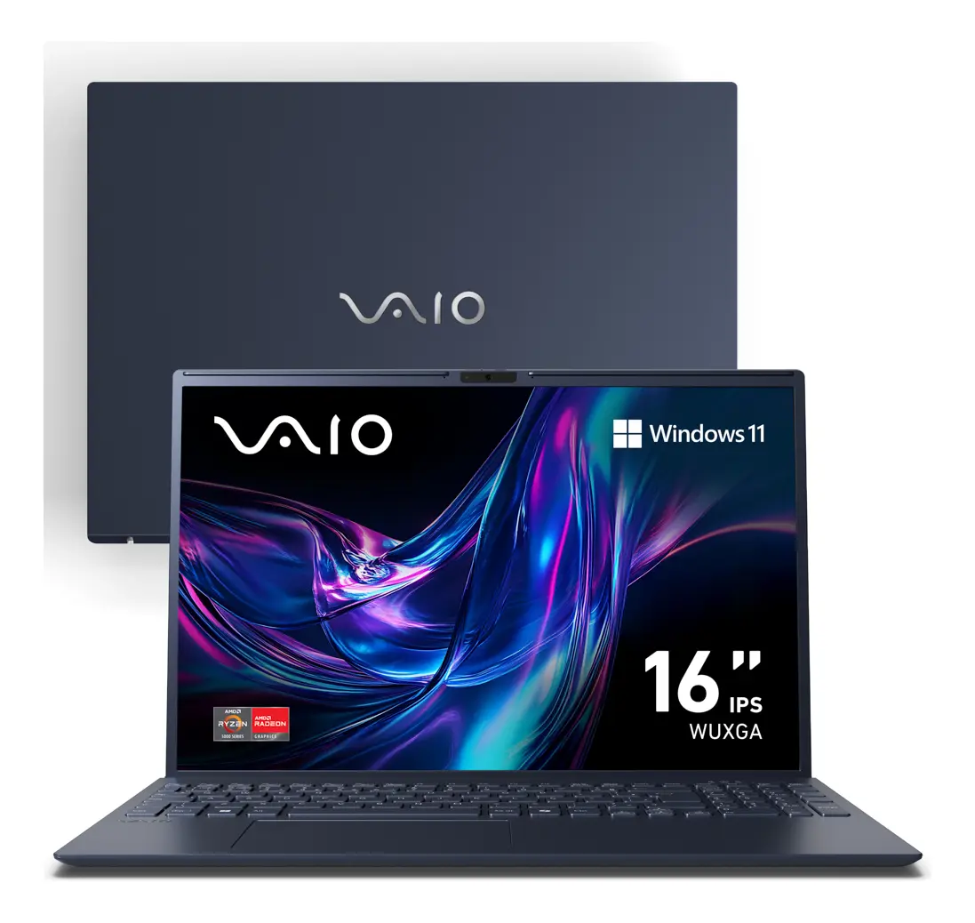 Notebook VAIO FE16 AMD Ryzen 5-5625U Windows 11 Home 16GB RAM 512GB SSD Wi-Fi 6 Tela 16” IPS Full HD WUXGA Cinza Grafite